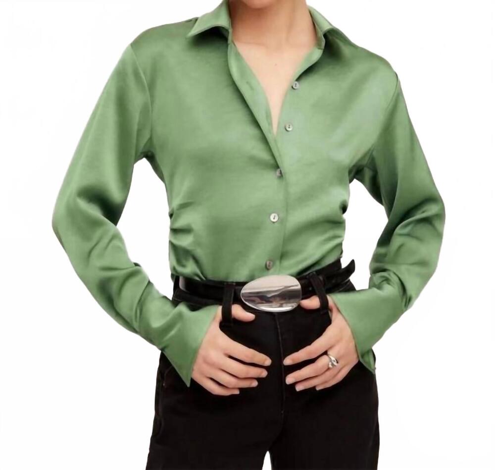 NEW FIFTEEN TWENTY silky button down shirt - plus in sage